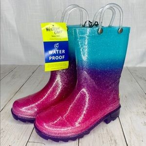 Western Chief Ombre Glitter Rain Boots